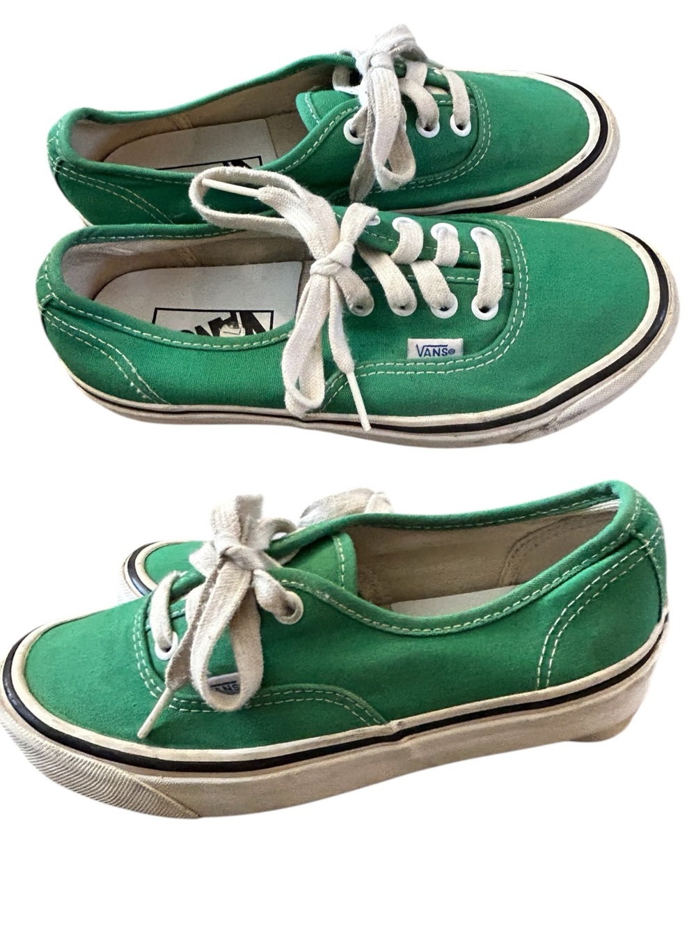 Vans Green Low-Top Canvas Sneakers for Women